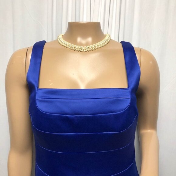 Sangria Signature Dress Womens Size 8 Blue Lined Satin Look Formal Evening NEW - Picture 2 of 8